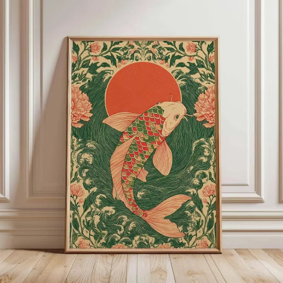 Japanese Red Koi Fish Canvas Prints Poster Modern Minimalism Aesthetic Art Prints Bedroom Kitchen Home Decor Art Poster Gifts