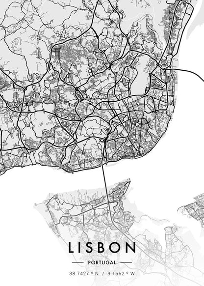 City Map Artwork Poster Paris New York Canvas Painting HD Printed Black and White Map Wall Art Picture Living Room Home Decor