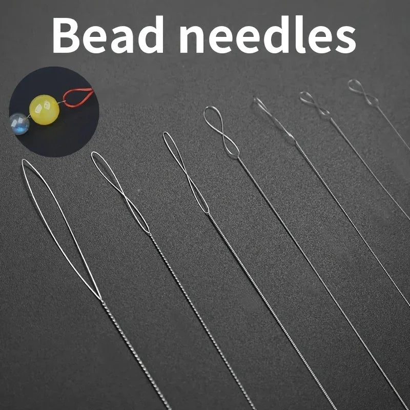 Beading Needles 7-Piece Set | Stainless Steel Fine Bead Needles | Flexible Jewelry Making Tools for DIY Beading & Crafts
