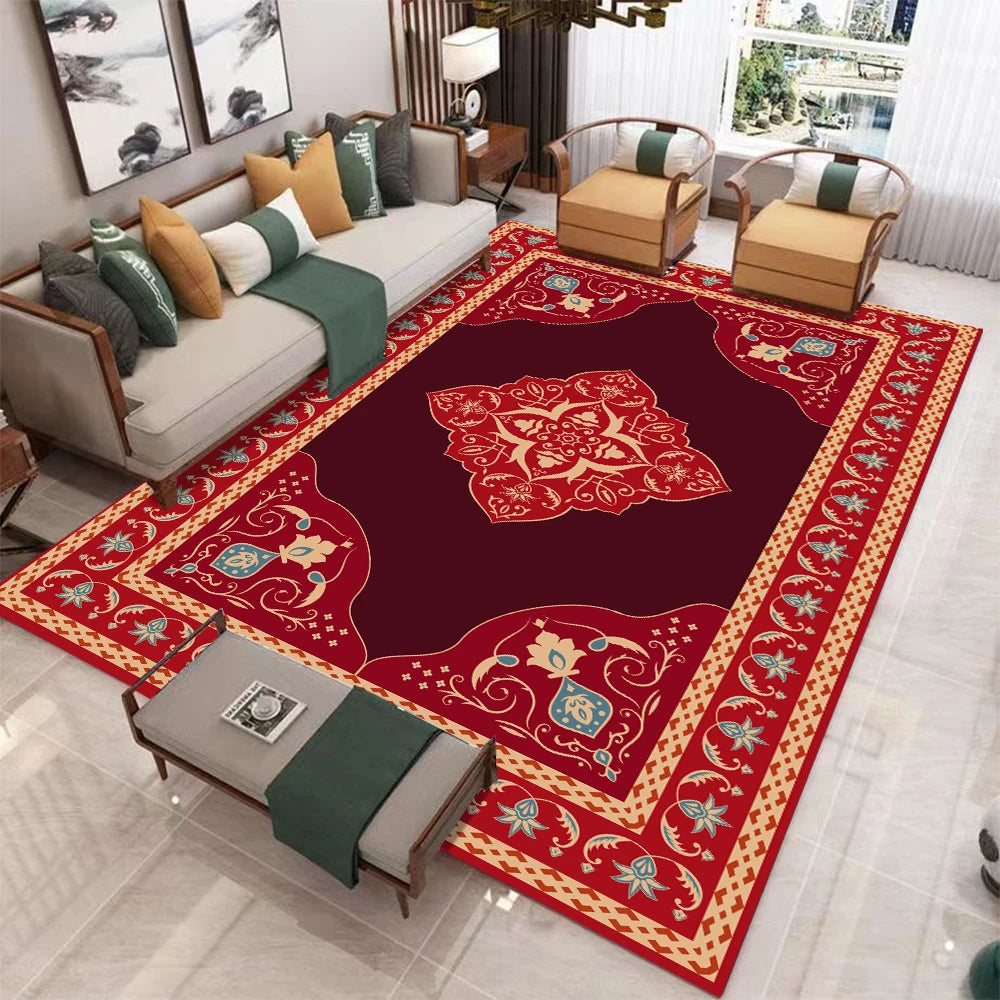 Vintage Boho Area Rug | Soft Washable Non-Slip Living Room & Bedroom Carpet