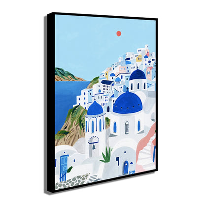 Santorini Lisbon Canvas Wall Art Print Poster Lake Como Central Park Decorative Painting Travel Mural Home Decor Gift Unframed