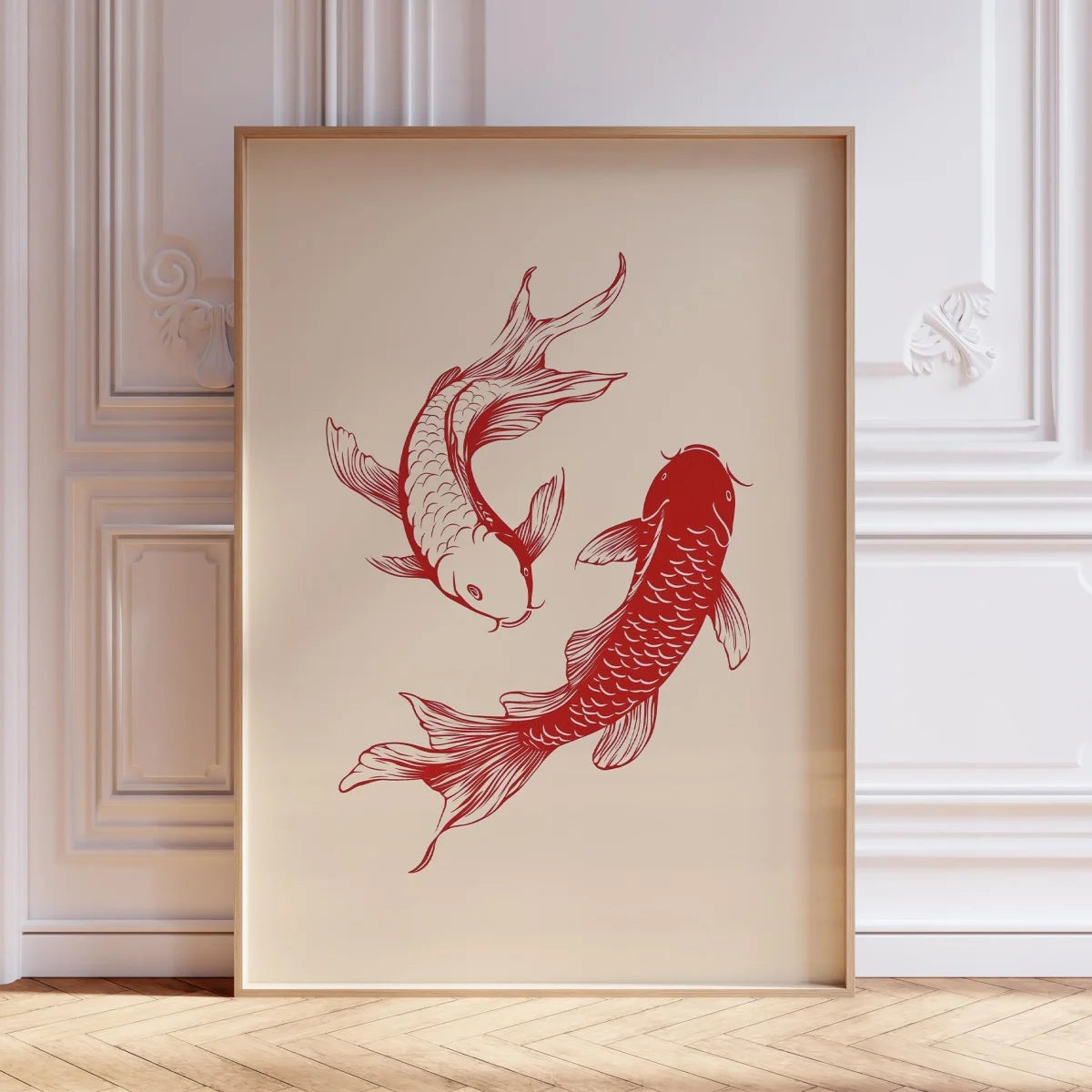 Japanese Red Koi Fish Canvas Prints Poster Modern Minimalism Aesthetic Art Prints Bedroom Kitchen Home Decor Art Poster Gifts
