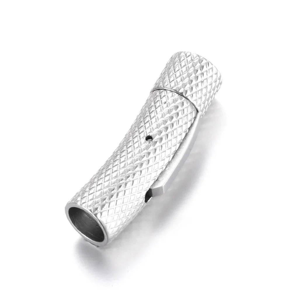Stainless Steel Bayonet Clasp 2–8mm | Push-Lock Cylinder Closure for Leather Cord, Bracelets & DIY Jewelry Making