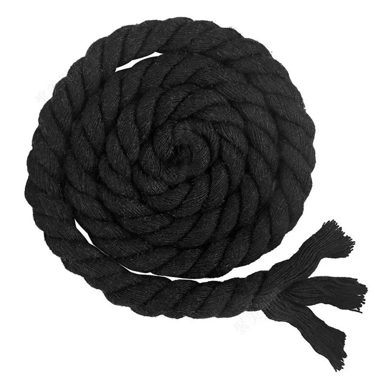 100% Cotton Macrame Rope Cord | 3-Strand Twisted Craft Rope | 5M Thick Cotton Cord 5–20mm | Bag Making & Home Decor DIY Supply