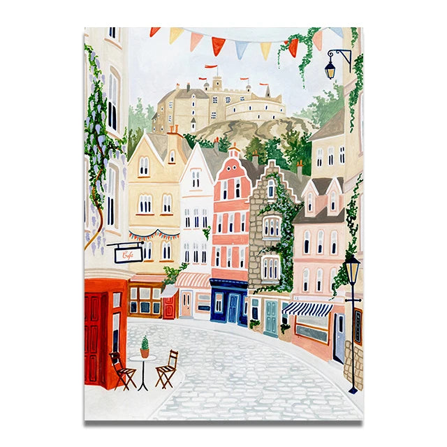Santorini Lisbon Canvas Wall Art Print Poster Lake Como Central Park Decorative Painting Travel Mural Home Decor Gift Unframed