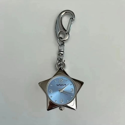 Heart Watch Bag Charm | Functional Clock Keychain | Purse & Backpack Charm with Heart, Key & Crystal Accents