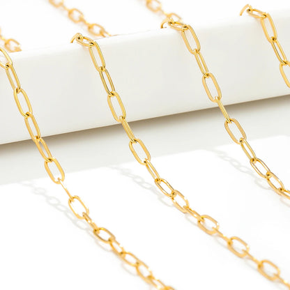 Stainless Steel Flat Link Chain | 2 Meter (6.5 feet) Bulk Jewelry Chain | DIY Necklace & Bracelet Making Supplies | Chain by the Roll