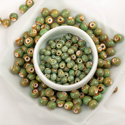 Multi-color Ceramic Beads 6mm | Speckled Porcelain Round Beads | 100pc Bracelet & Necklace Beads | DIY Jewelry Making Supplies