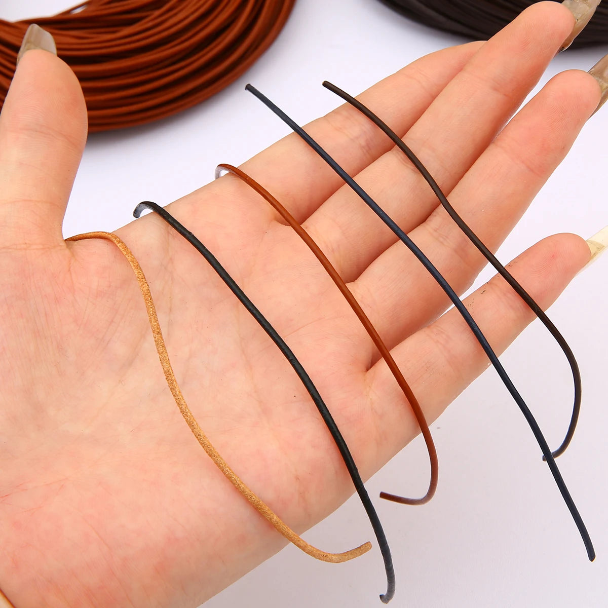 Genuine Cowhide Leather Cord | 5m Round Leather Rope for Necklaces, Bracelets & DIY Jewelry Making