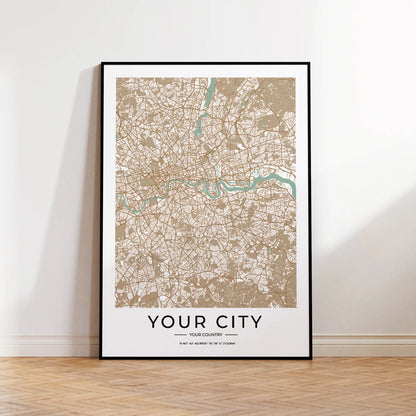 Custom Personalized City And County Map World Cover Gift Wall Art Printing Picture Living Room Bedroom Home Decoration