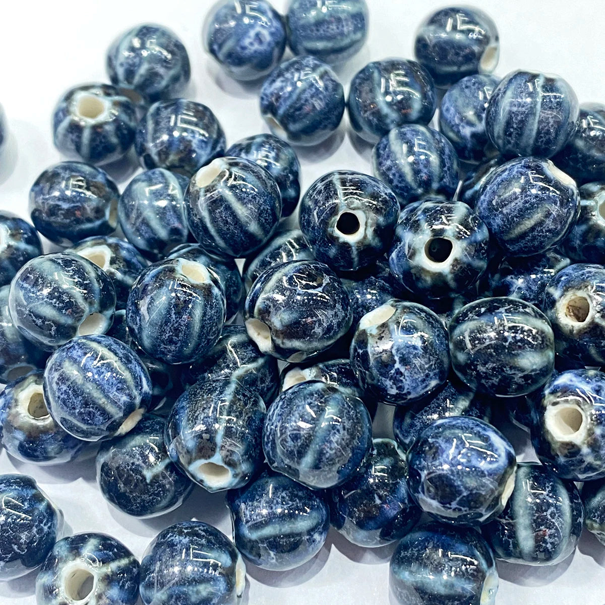 11mm Ceramic Spacer Beads | Colorful Irregular Round Beads | 20/40pcs Multicolor Beads for Bracelets & DIY Jewelry Making