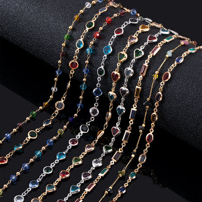 Set of colorful beaded necklaces on a dark background