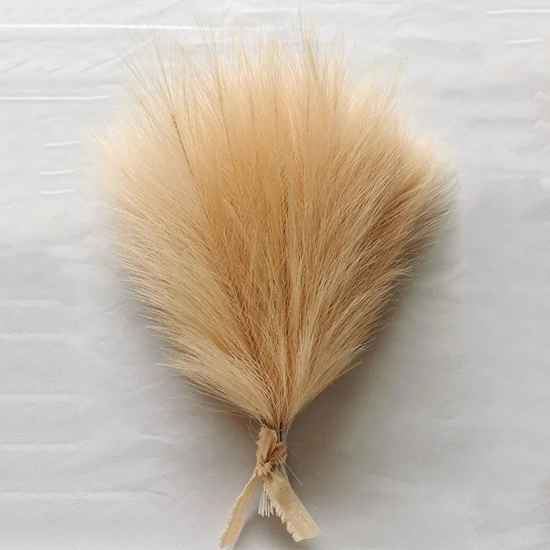 15pc Artificial Pampas Grass Fake Flower Simulated Reed Bouquet for Home Wedding Party Decoration Fluffy Boho Pampas Grass Decor
