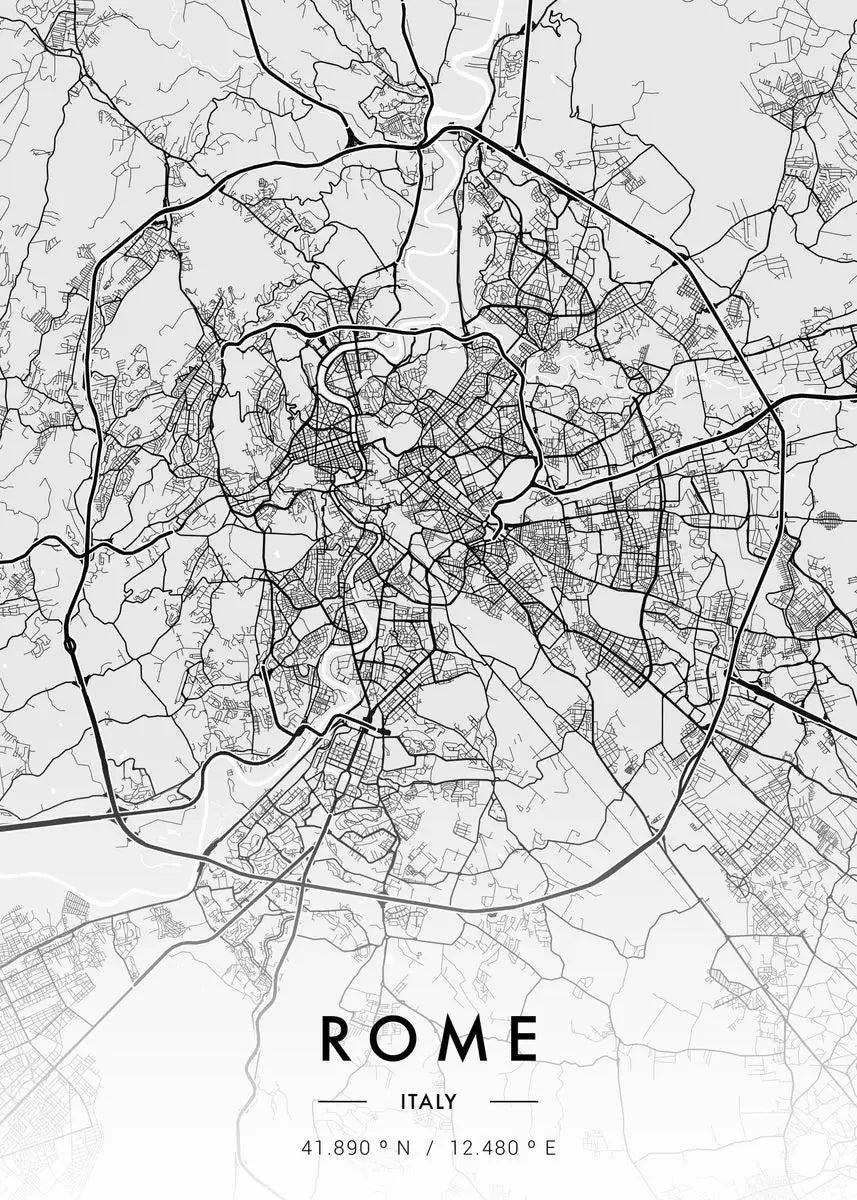 City Map Artwork Poster Paris New York Canvas Painting HD Printed Black and White Map Wall Art Picture Living Room Home Decor