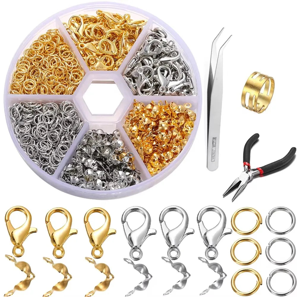 Jewelry Making Kit | Lobster Clasps, Jump Rings & Crimps Set | DIY Bracelet & Necklace Findings (210–400pcs)