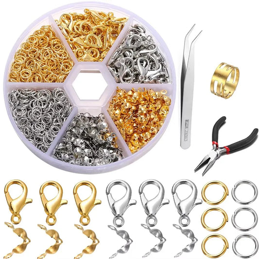 Jewelry Making Kit | Lobster Clasps, Jump Rings & Crimps Set | DIY Bracelet & Necklace Findings (210–400pcs)