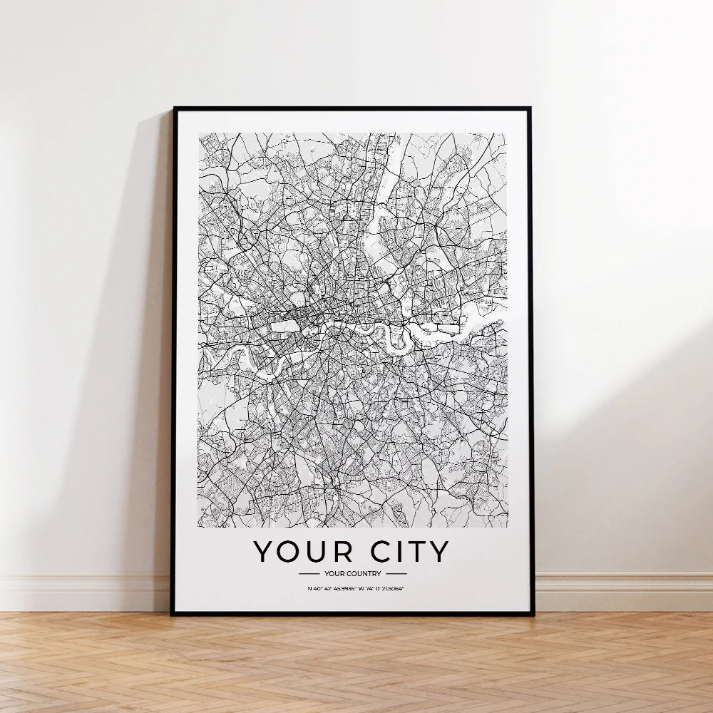 Custom Personalized City And County Map World Cover Gift Wall Art Printing Picture Living Room Bedroom Home Decoration