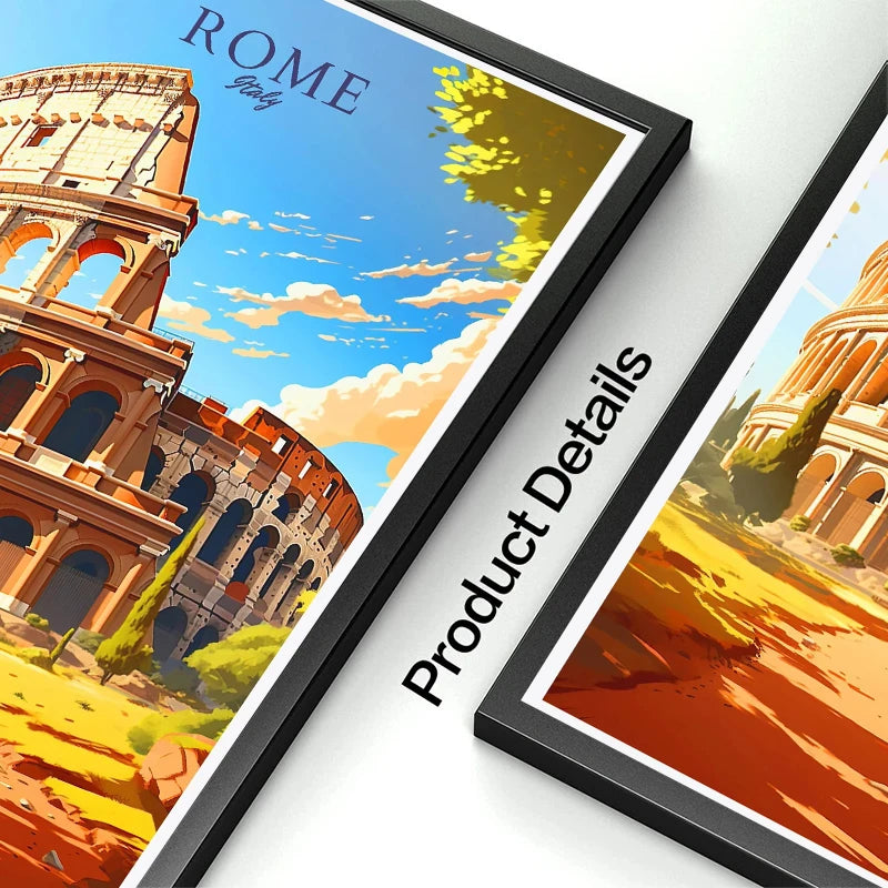 Italy City Travel Poster Paris Rome Milan Tuscany Venice Sardinia Canvas Painting Wall Art Picture for Living Room Home Decor