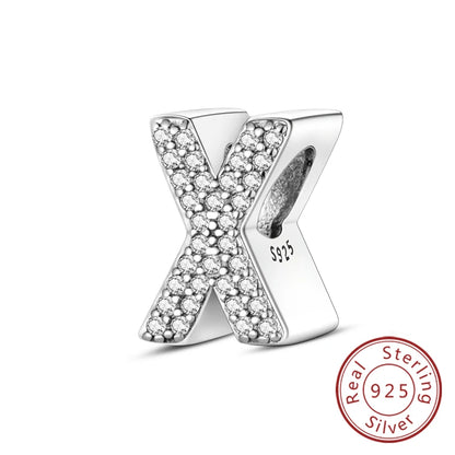 925 Sterling Silver A–Z Alphabet Charms | Initial Letter Beads for Charm Bracelets | DIY Jewelry Gift for Women