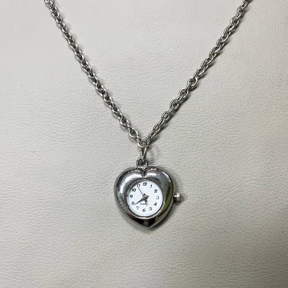 Heart Watch Bag Charm | Functional Clock Keychain | Purse & Backpack Charm with Heart, Key & Crystal Accents
