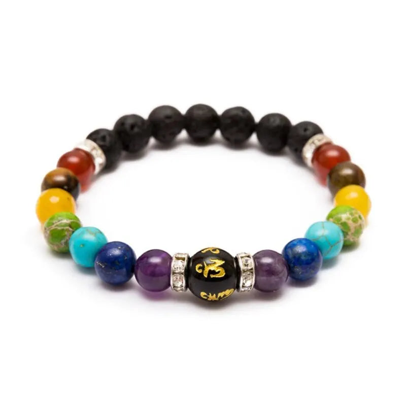 2pcs 7 Chakra Bracelet with Meaning Card for Men Women Natural Crystal Healing Anxiety Jewellery Mandala Yoga Bracelet Gift