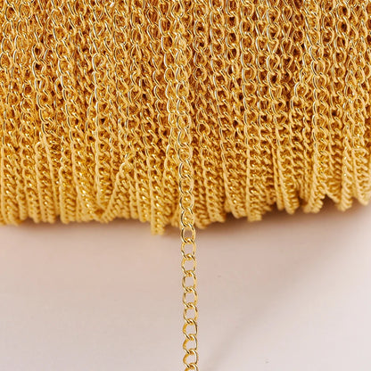 2 Meter Flat 2.5/3.5/4.5mm Extension Thin Chain Metal Chain DIY Necklace Body Chain Jewelry Making Chain Accessories