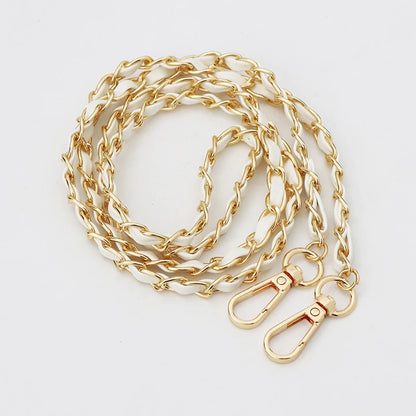 120cm Purse Chain Strap | Metal & Leather Crossbody Bag Chain | 47in Replacement Shoulder Strap for Handbags & DIY Bag Making