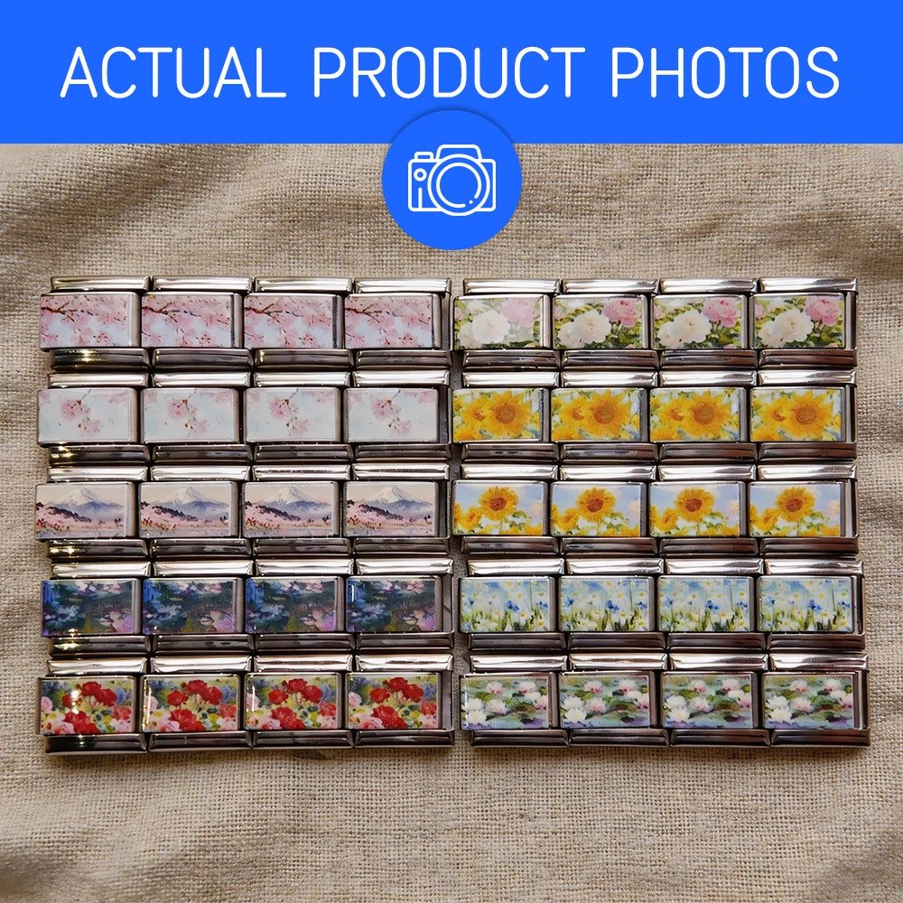 9mm Flower Charms for Jewelry Making | Assorted Floral Bracelet Charms | DIY Jewelry Making Supplies | Metal Charm Links