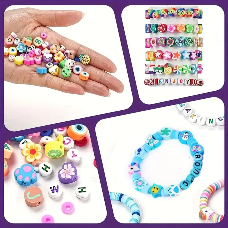700pc Jewelry Making Kit | Polymer Clay & Acrylic Bead Set | Animal Charms for DIY Bracelets, Necklaces & Beaded Crafts
