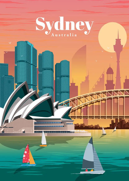 World Famous Tourist Cities Poster Prints London New York City Travel Wall Art Canvas Painting Picture Home Living Room Decor