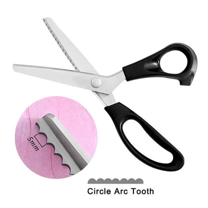 Stainless Steel Pinking Shears | Zigzag Fabric Scissors | Dressmaking, Tailoring, Lace & Sewing Tool