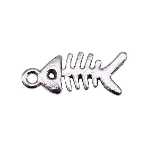 Fish Bone Charms | 40-Piece Mixed Color Metal Pendants | DIY Jewelry Making Supplies for Bracelets, Necklaces & Earrings