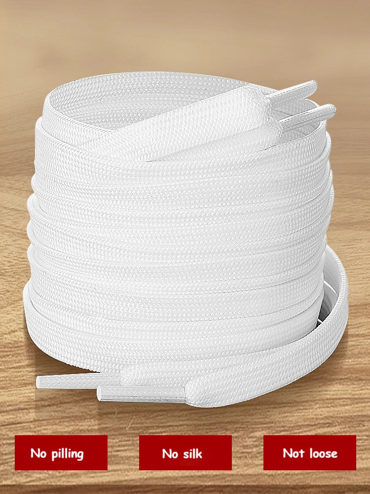 Premium Flat Shoelaces | White & Black Replacement Sneaker Laces | 28"–63" (70–160cm)