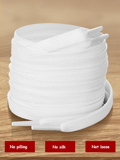 Premium Flat Shoelaces | White & Black Replacement Sneaker Laces | 28"–63" (70–160cm)