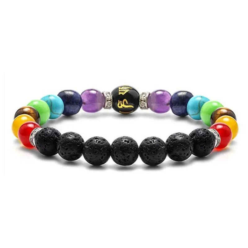 2pcs 7 Chakra Bracelet with Meaning Card for Men Women Natural Crystal Healing Anxiety Jewellery Mandala Yoga Bracelet Gift