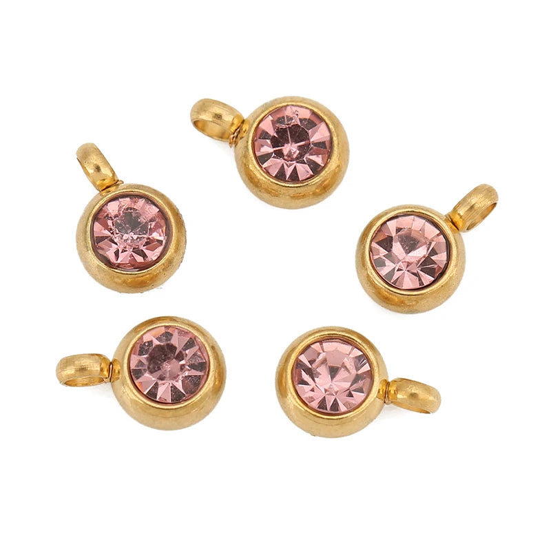 18K Gold Crystal Cross Charms | 20-Piece Stainless Steel Rhinestone Pendants | DIY Necklace, Bracelet &amp; Jewelry Making Supplies