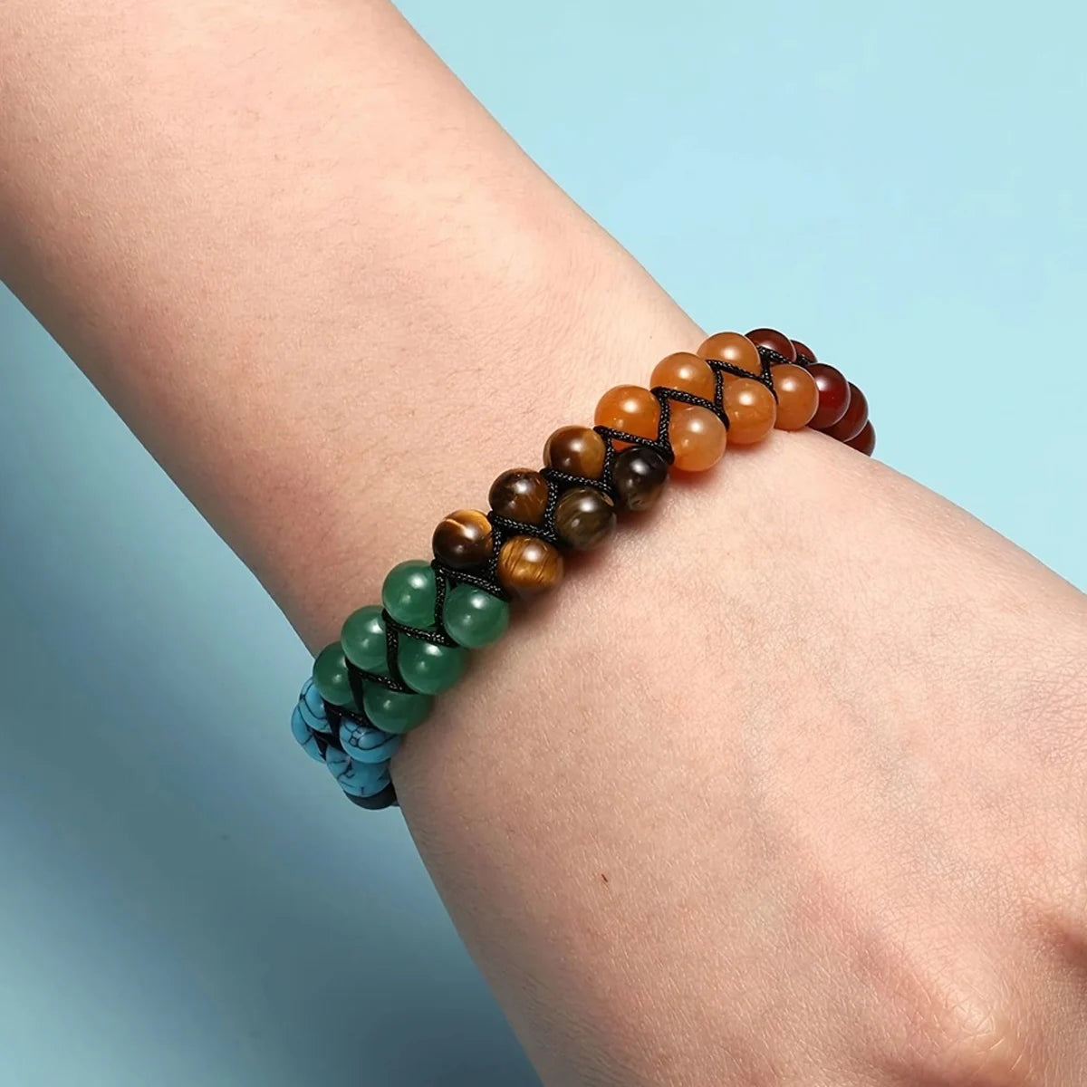 Chakra Treatment Crystal Bracelet Yoga Stone Adjustable Beads Bracelet Meditation Relaxation Anxiety Women's Bracelet