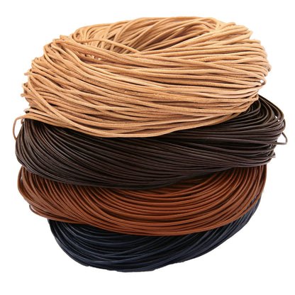 Genuine Cowhide Leather Cord | 5m Round Leather Rope for Necklaces, Bracelets & DIY Jewelry Making