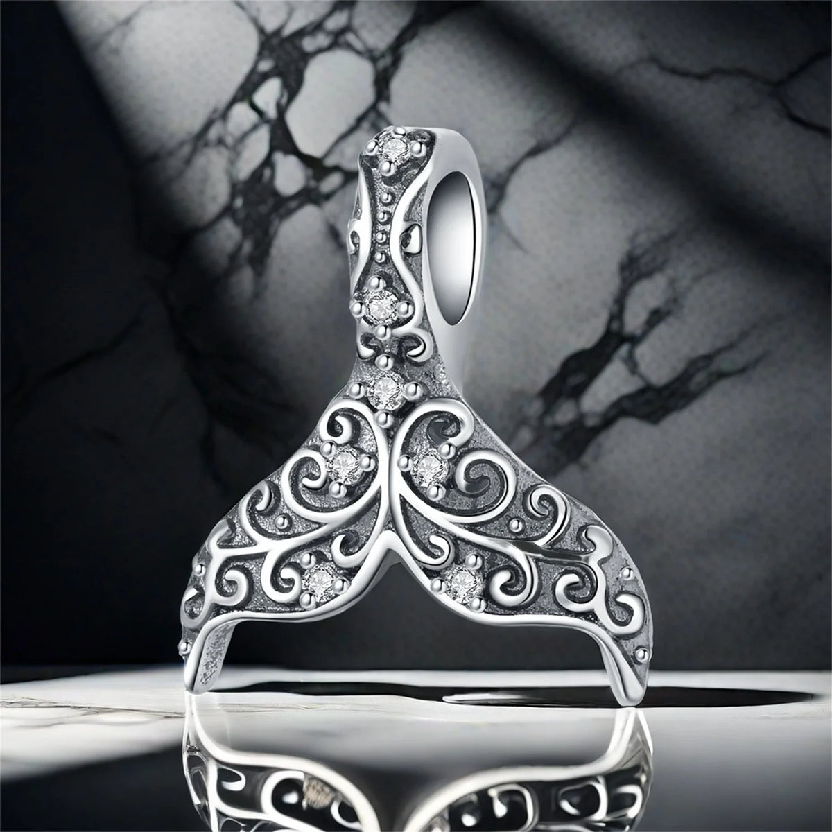 925 Sterling Silver Simple Versatile Cartoon Fish Tail Original Pendants Bracelet Charms Fit Jewelry Party Beads DIY Fine Gifts