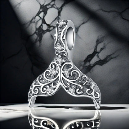925 Sterling Silver Simple Versatile Cartoon Fish Tail Original Pendants Bracelet Charms Fit Jewelry Party Beads DIY Fine Gifts