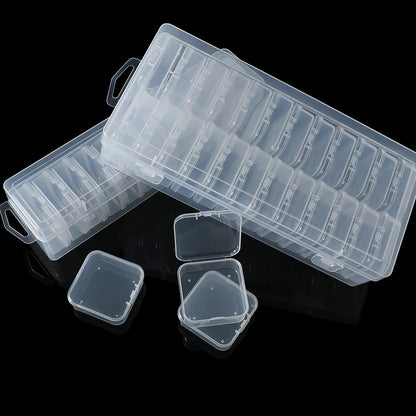 Clear Bead Organizer Boxes | Small Plastic Storage Containers with Hinged Lids | Jewelry Making & Craft Supply Storage | 12/24/30 Pcs