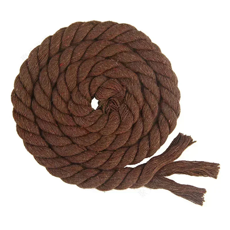 100% Cotton Macrame Rope Cord | 3-Strand Twisted Craft Rope | 5M Thick Cotton Cord 5–20mm | Bag Making & Home Decor DIY Supply