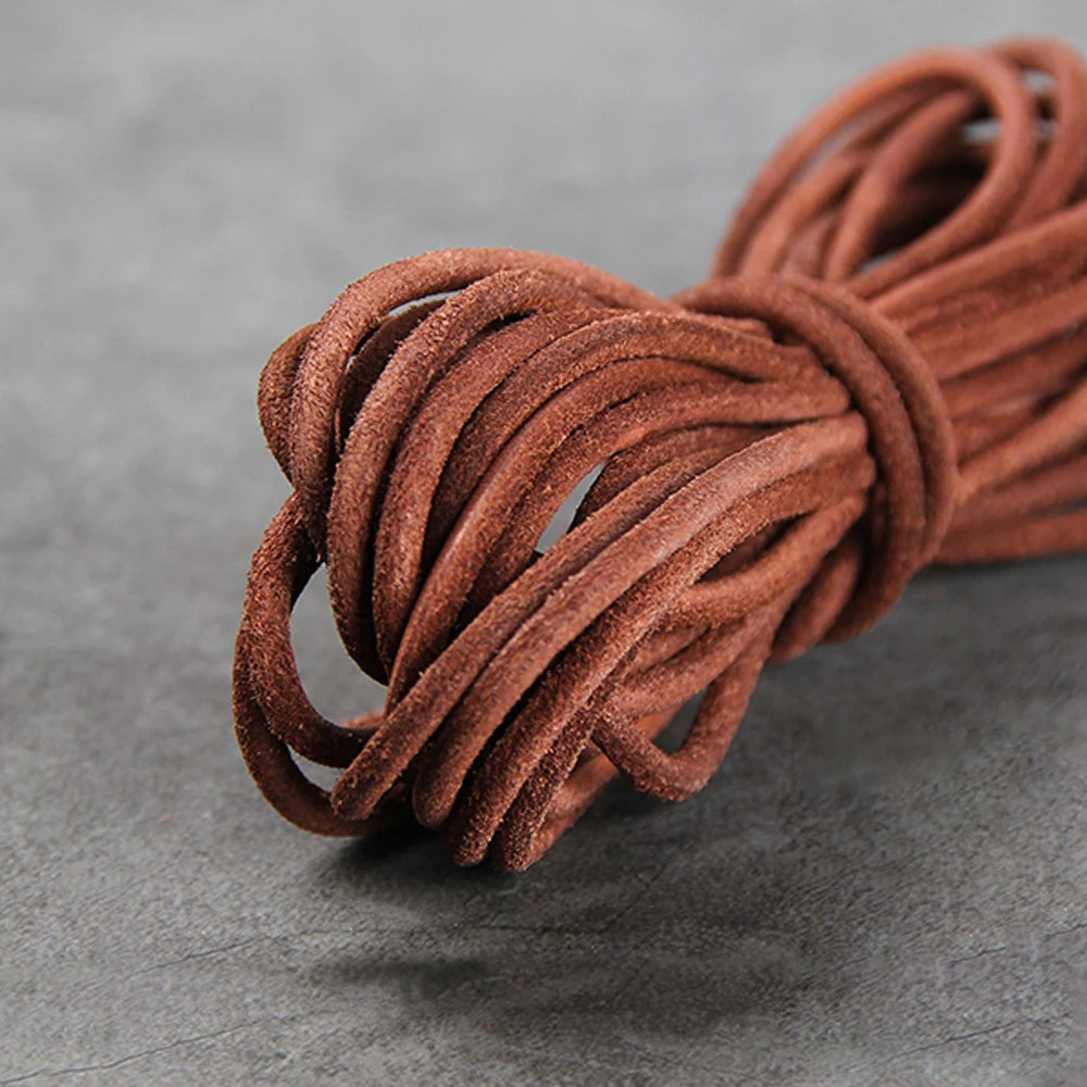 Genuine Cowhide Leather Cord 3mm Round | 2 Meters (78.7 Inches) | Colorful DIY Bracelet & Necklace Making