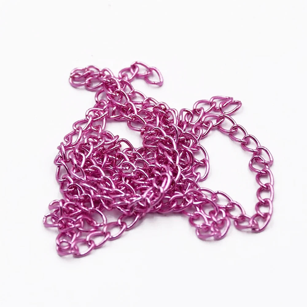 Colorful Metal Jewelry Chain | 2 Meter Link Chain for Necklaces & Bracelets | DIY Jewelry Making & Craft Supplies