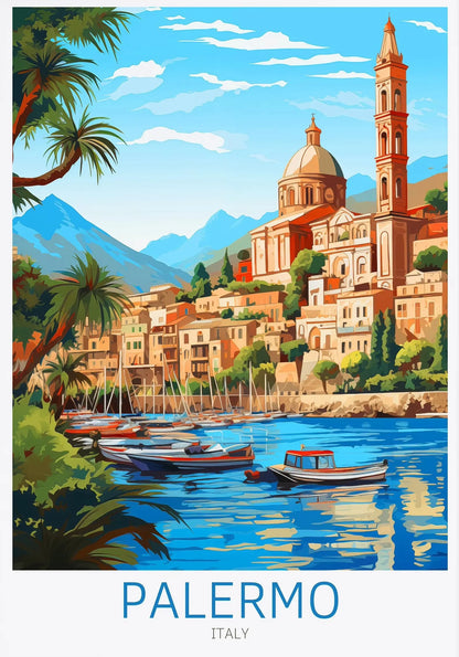 Italy City Travel Poster Paris Rome Milan Tuscany Venice Sardinia Canvas Painting Wall Art Picture for Living Room Home Decor