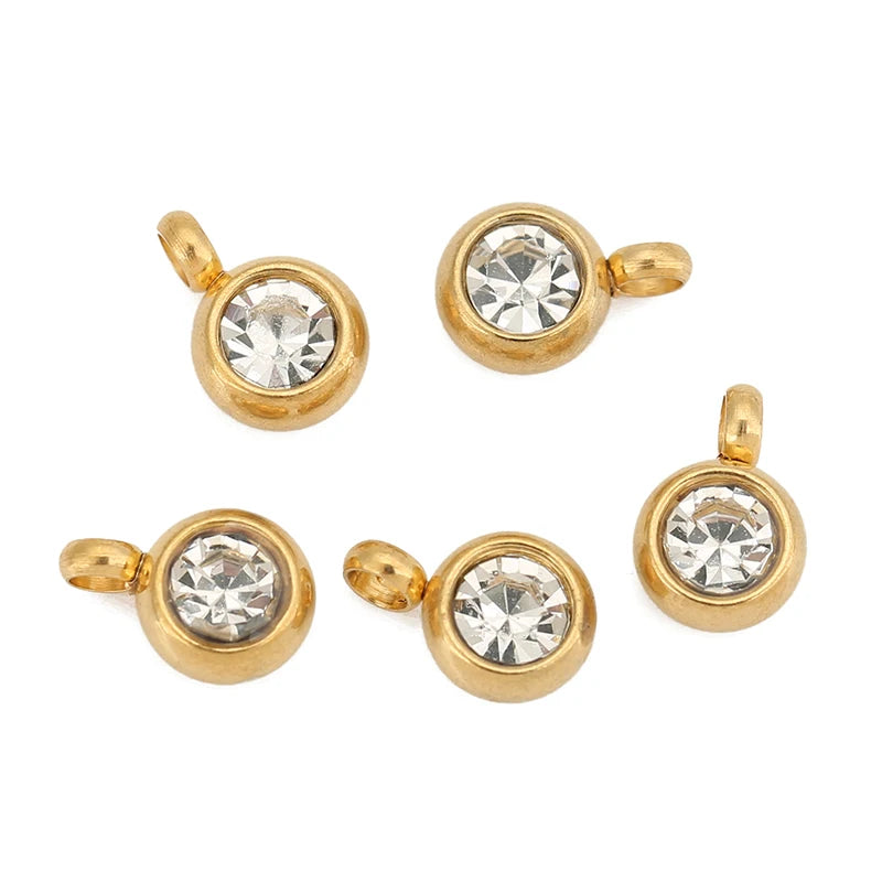 18K Gold Crystal Cross Charms | 20-Piece Stainless Steel Rhinestone Pendants | DIY Necklace, Bracelet &amp; Jewelry Making Supplies