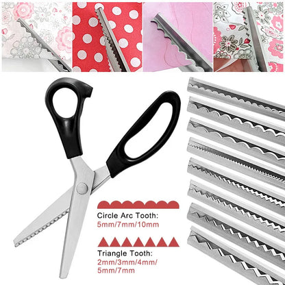 Stainless Steel Pinking Shears | Zigzag Fabric Scissors | Dressmaking, Tailoring, Lace & Sewing Tool
