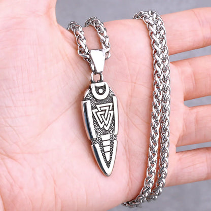 Vikings Odin Rune Necklace Various Men's Nordic Vegvisir Valknut Amulet Pendant Stainless Steel Punk Fashion Jewelry Wholesale