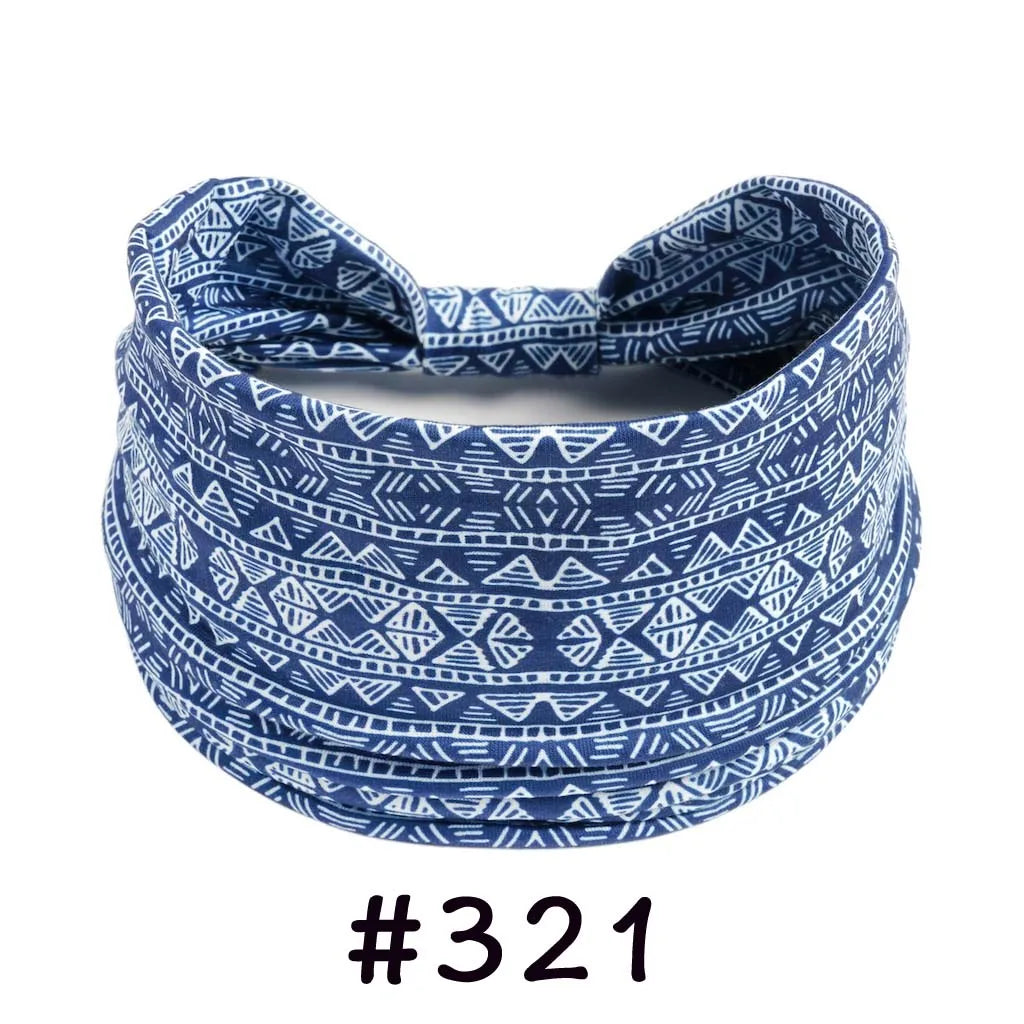 Boho Headbands for Women | Wide Knotted Stretch Hair Wraps for Yoga, Travel & Everyday Wear