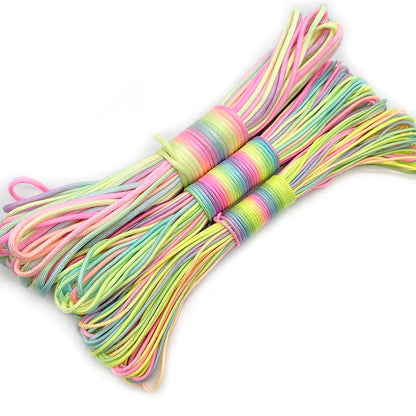 Rainbow Paracord Rope | 2mm, 3mm & 4mm 7-Strand Parachute Cord | DIY Bracelets, Camping, Survival & Craft Supplies